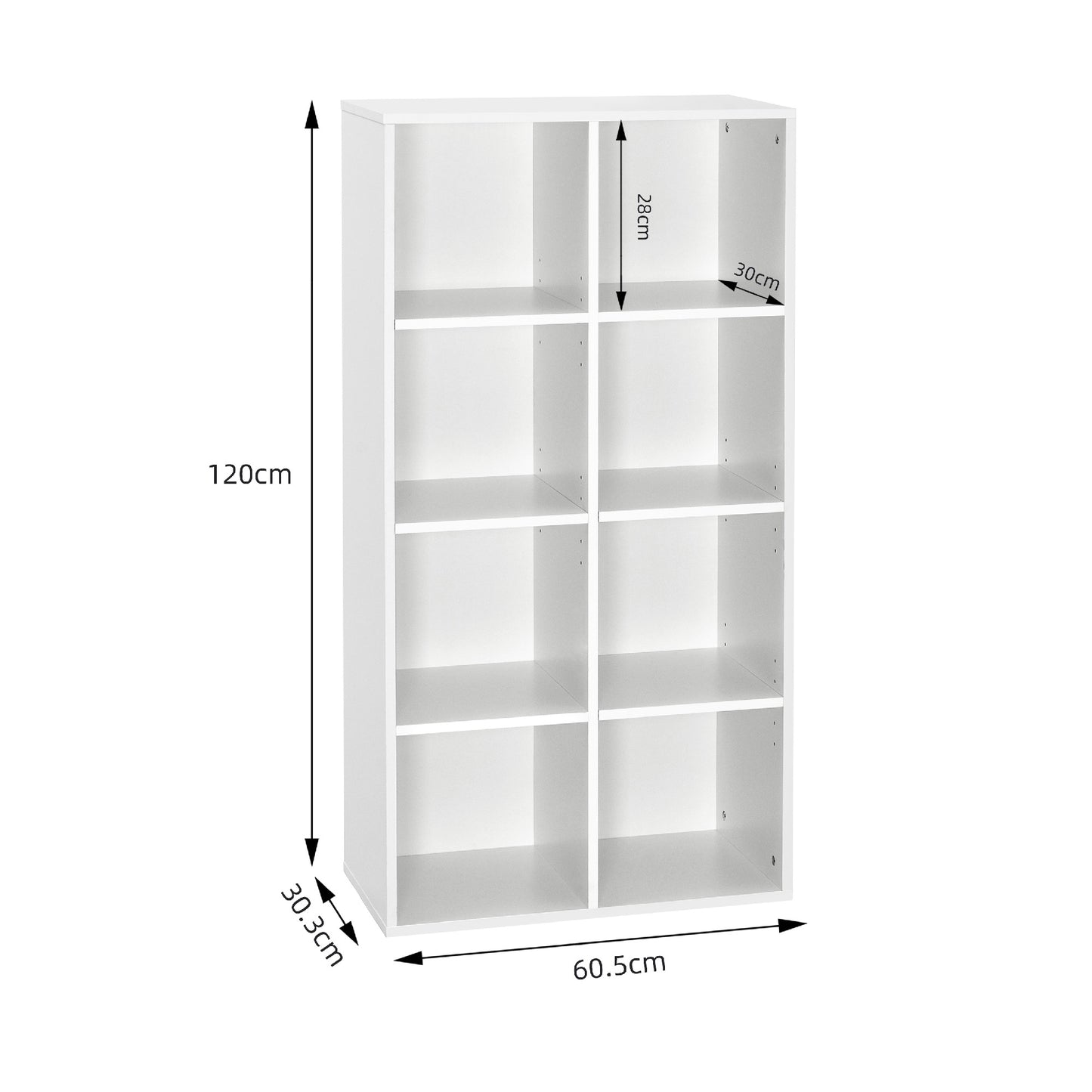 Meerveil Modernes Bücherregal, 8 Aufbewahrungswürfel zum Öffnen