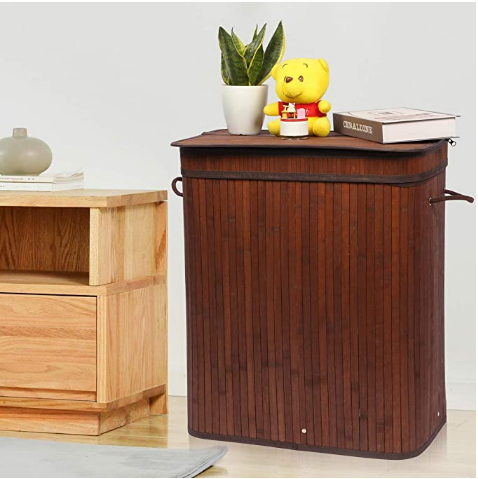 Meerveil Cesta de lavandería, material de bambú