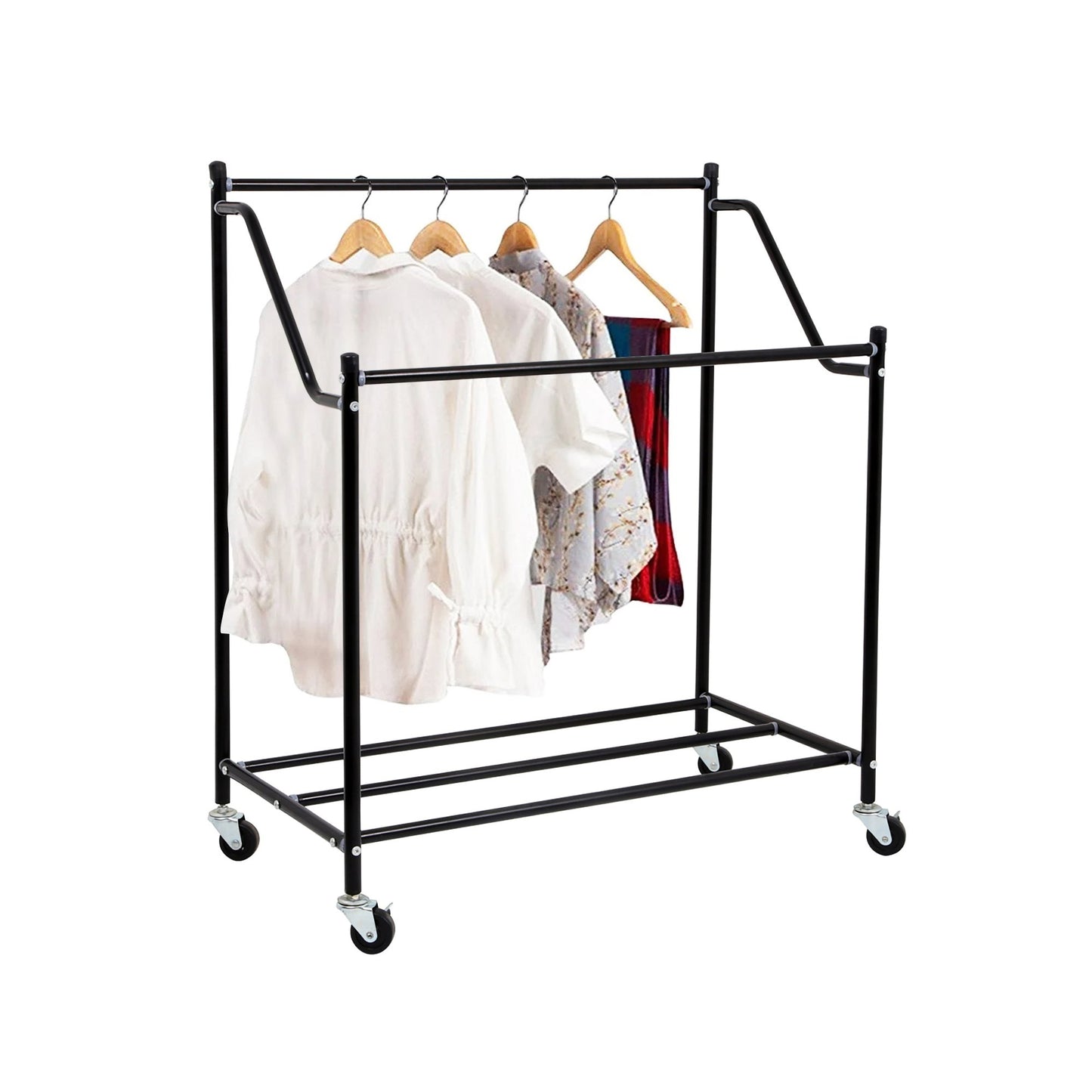 Meerveil Portabiancheria in colore nero, tubo metallico, 3 separatori per bucato