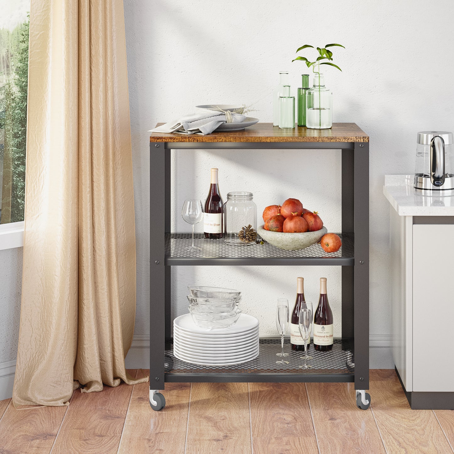 Meerveil Chariot de rangement multifonctionnel avec roues