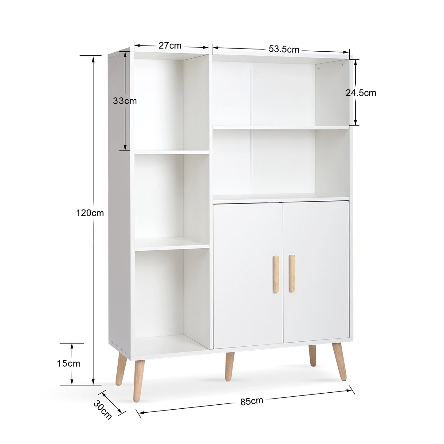 Meerveil Meuble de Rangement Moderne, Couleur Blanche, Cloisons Ajustables