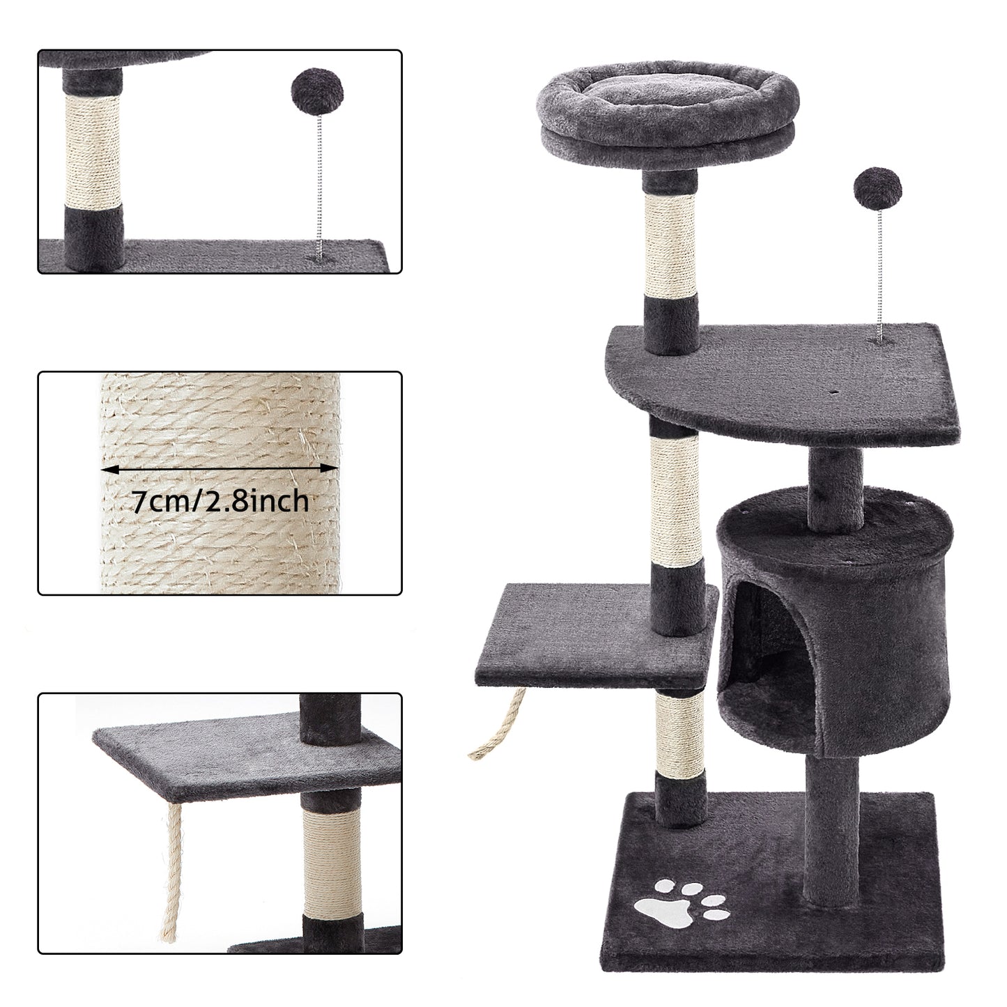 Cat Tree, Cat Activity Centre with Cat Room and Hammock