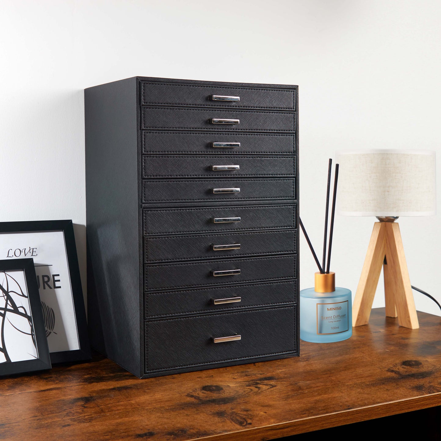 Meerveil Schmuckschatulle, Rosa/Schwarz/Weiß Farbe, Großer Stauraum, Multi Bewegliche Breite Schubladen