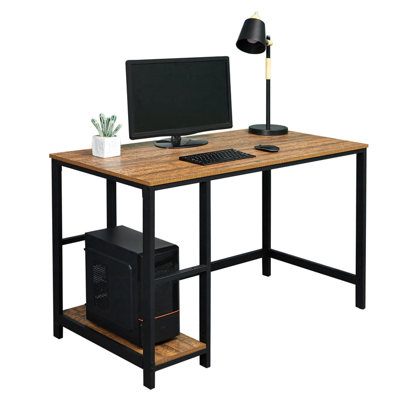 Meerveil Table d'ordinateur industrielle rétro pour bureau à domicile, avec espaces de rangement ouverts