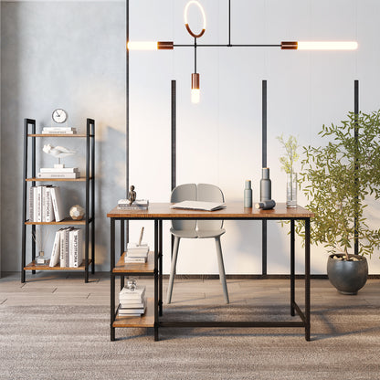 Meerveil Retro Industrieller Computertisch für Home Office, mit offenen Lagerplätzen