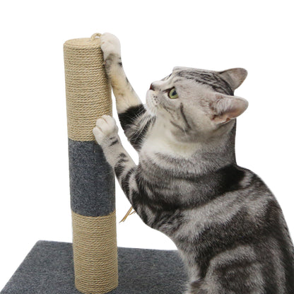 Mini Cat Scratching Tree, Has Cat Toy with Feathers