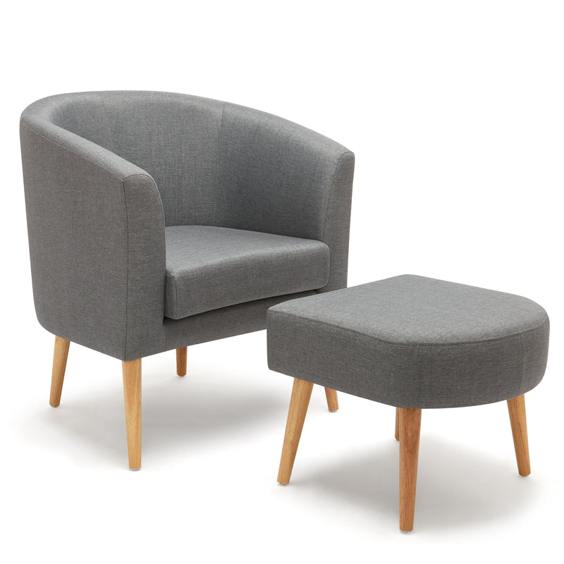 Modern Armchair Set with Dual Purpose, Equipped with Footstool