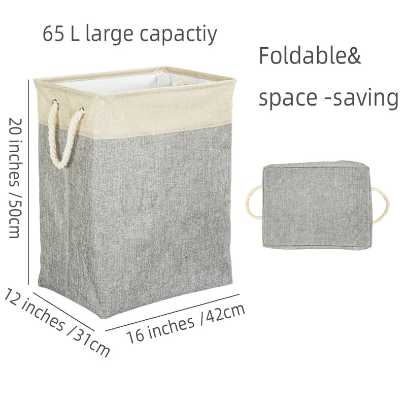 Collapsible Laundry basket, Light Grey Color
