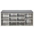 Modern Shoe Bench in Grey/ White Color, Organizer Unit
