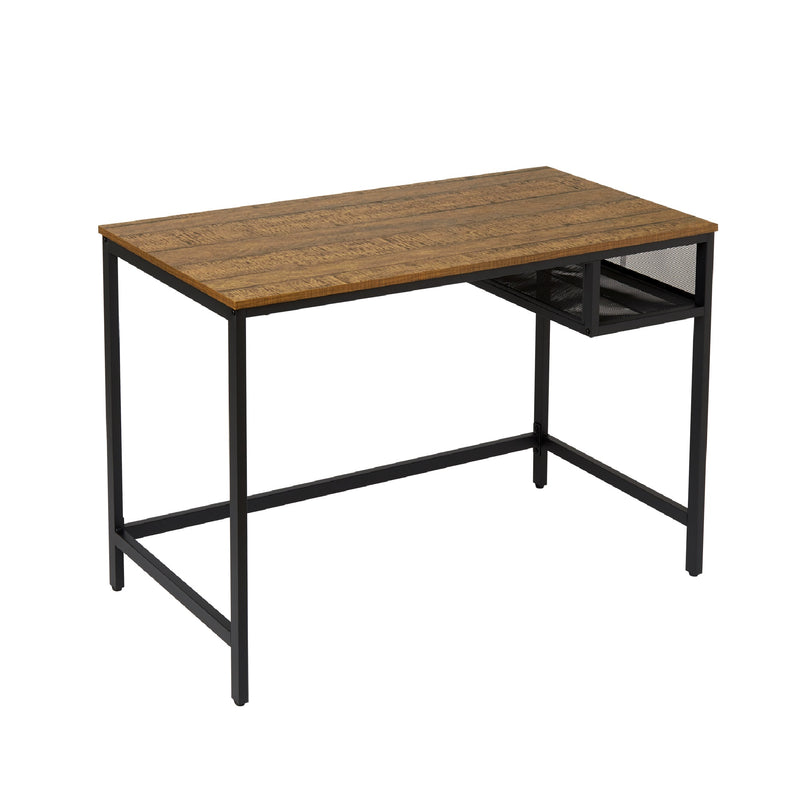 Retro Industrial Computer Table, Basic Type, with Storage Grid