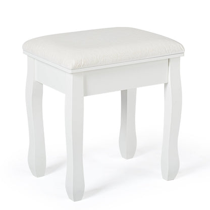 Meerveil Sgabello da toeletta, colore bianco puro