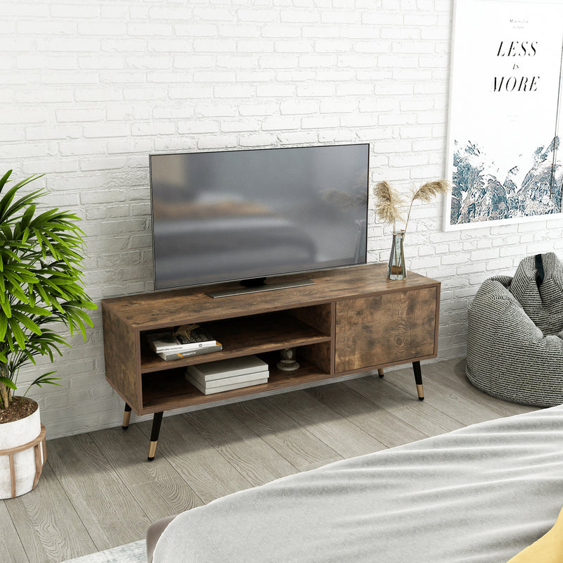 Meerveil Meubles TV rétro et industriels, couleur grain de bois antique, porte simple