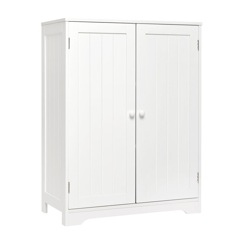 Meerveil Mueble de baño alto simple, color blanco, 2 puertas