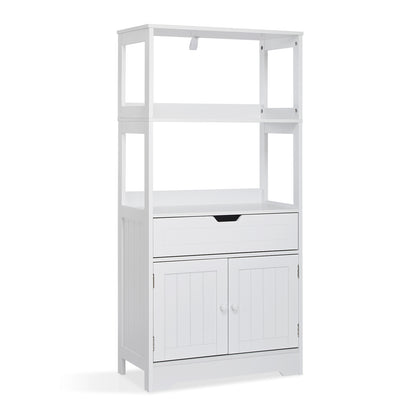 Meerveil Mueble de baño simple, color blanco, el espacio abierto superior, un solo cajón y puerta
