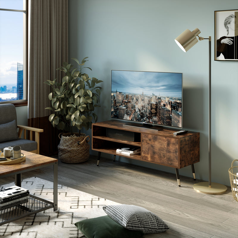 Meerveil Mobili TV retrò e industriali, colore delle venature del legno antico, porta singola