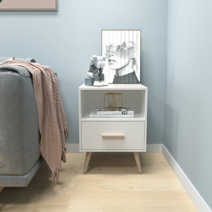 Meerveil Meuble de rangement moderne, couleur blanche, unité de rangement simple et tiroir