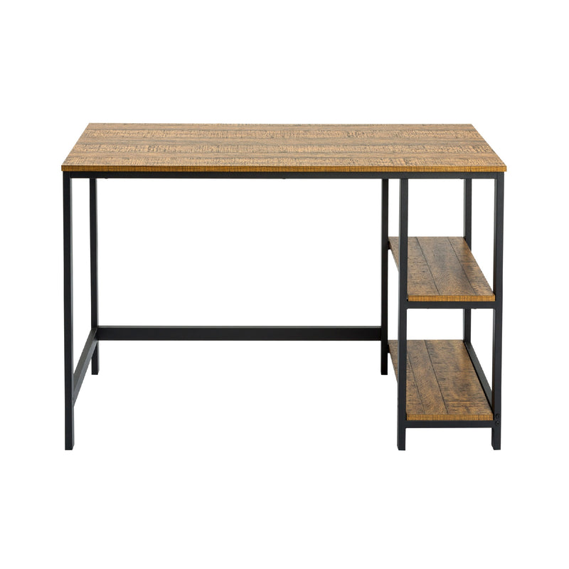 Retro Industrial Computer Table for Home Office, with Open Storage Spaces