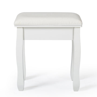 Meerveil Sgabello da toeletta, colore bianco puro
