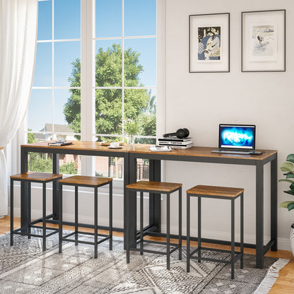Meerveil Sistemas industriales retros de la tabla de la barra, color de la veta de madera oscura