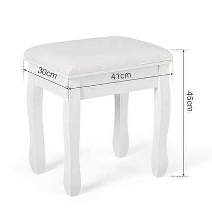 Meerveil Sgabello da toeletta, colore bianco puro