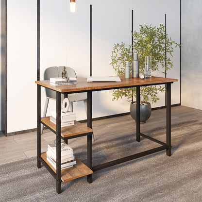 Meerveil Retro Industrieller Computertisch für Home Office, mit offenen Lagerplätzen