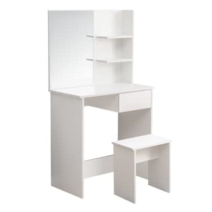 Dressing Table, Vanity Table with Mirror and Stool, Large Storage for Bedroom