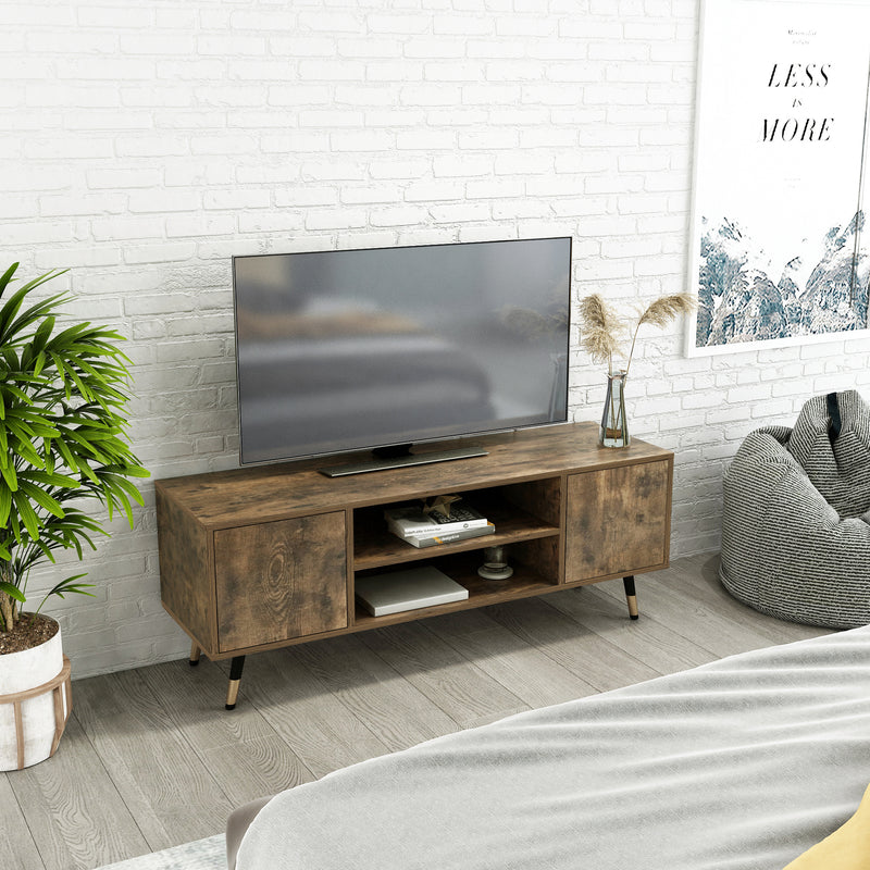 Retro and Industrial TV Cabinets, Antique Wood Grain Color, Double Doors