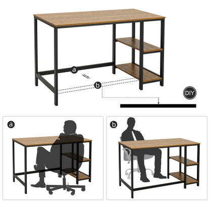 Meerveil Retro Industrieller Computertisch für Home Office, mit offenen Lagerplätzen