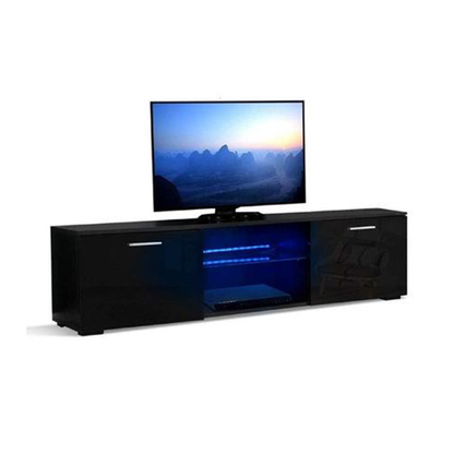 Meerveil Mueble para TV LED, color blanco y negro, gran espacio de almacenamiento