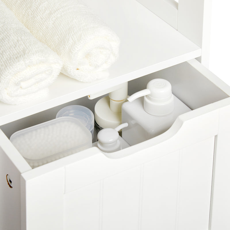 Simple Bathroom Cabinet, White Color, Single Raw, 2 Drawers