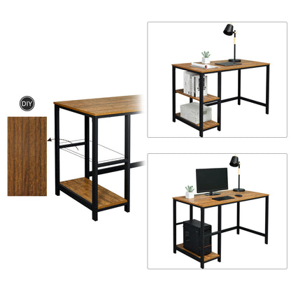 Meerveil Retro Industrieller Computertisch für Home Office, mit offenen Lagerplätzen