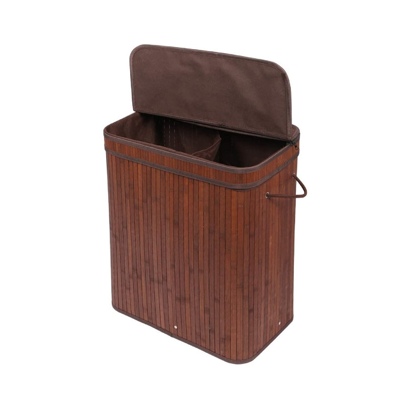 Laundry Bamboo Basket, Removable Cover and Washable Lining