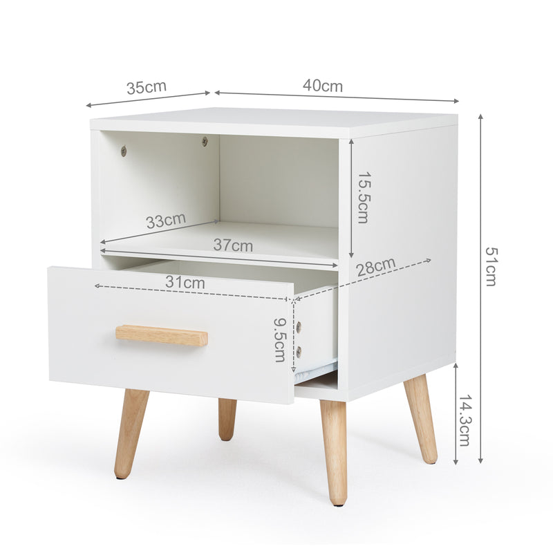 Meerveil Gabinete de almacenamiento moderno, color blanco, unidad de almacenamiento individual y cajón
