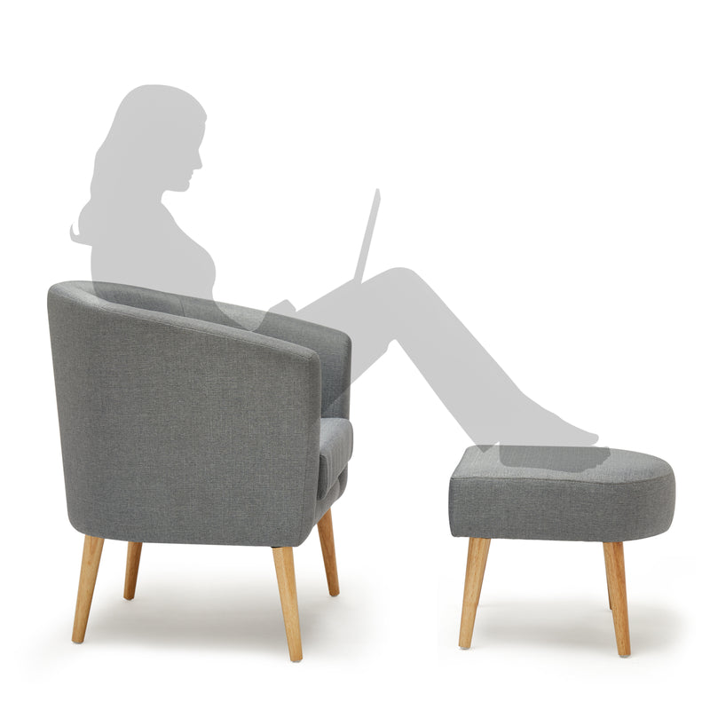Meerveil Modernes Sessel-Set mit Doppelfunktion, ausgestattet mit Fußschemel