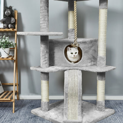 Meerveil Katzenkratzbaum, groß, mit Treppen, Liegeplätzen und Sprungplattformen
