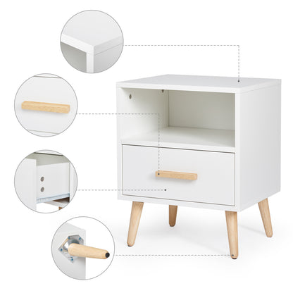 Meerveil Meuble de rangement moderne, couleur blanche, unité de rangement simple et tiroir