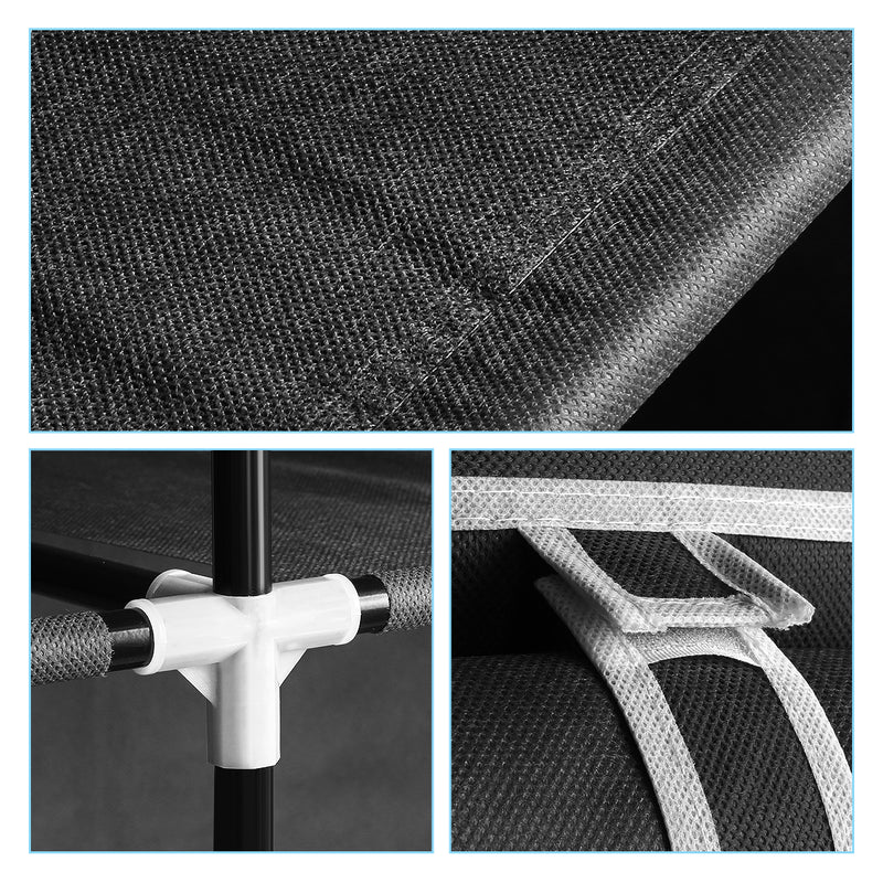 Non-woven Fabric Foldable Wardrobe, Black/Blue Color