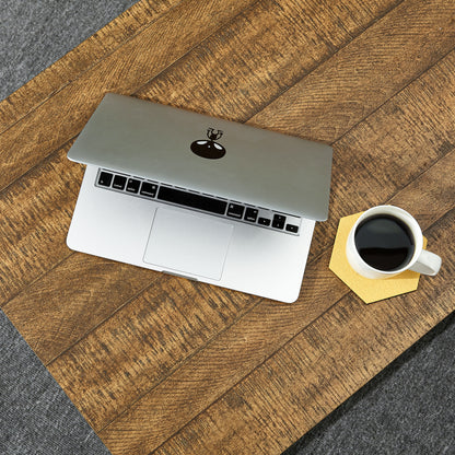 Meerveil Retro Industrieller Computertisch für Home Office, mit offenen Lagerplätzen