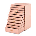 Meerveil  Boîte à bijoux, couleur rose/noir/blanc, grand espace de rangement, tiroirs larges mobiles multiples